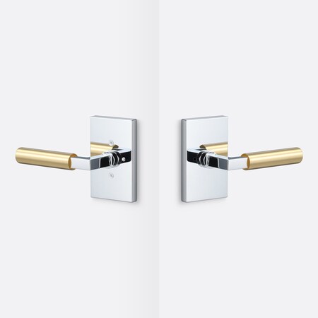 Sure-Loc Hardware Sure-Loc Hardware Levanto Privacy Rosette, Polished Chrome, Smooth Grip in Satin Brass LV102 26 GRIP-SM SB